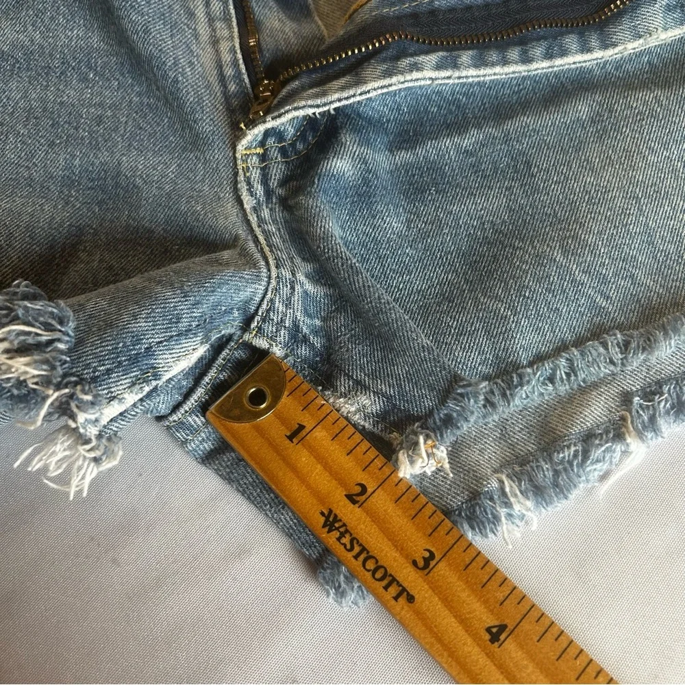 Lee vintage denim shorts junior sz 11 women 2/4 frayed 90s blue boho hippie USA - Picture 5 of 16